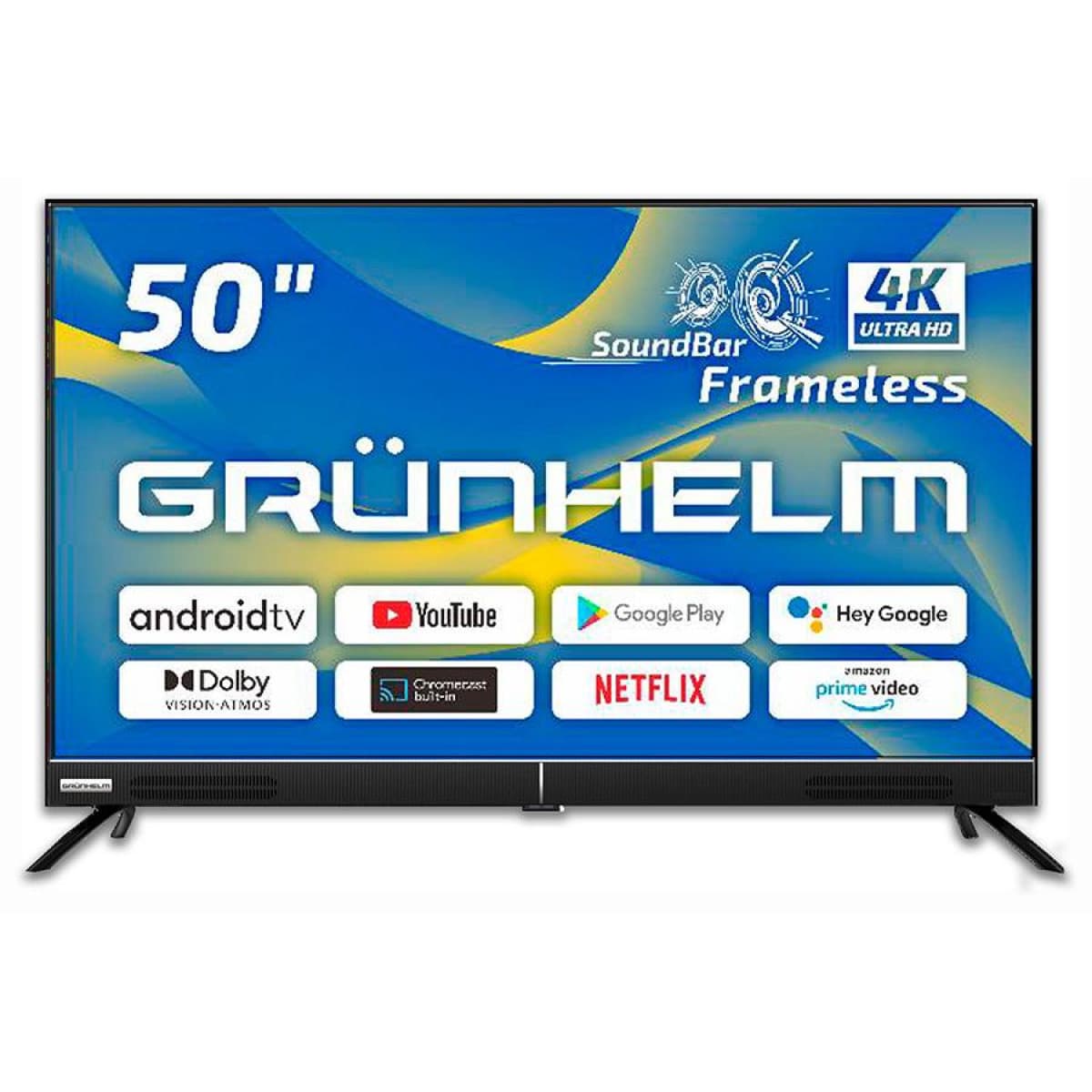 Телевізор 50, Google Android TV 11.0 - 50U600-GA11V T2 SMART TV, G7K, color box, voice RC (GRUNHELM)