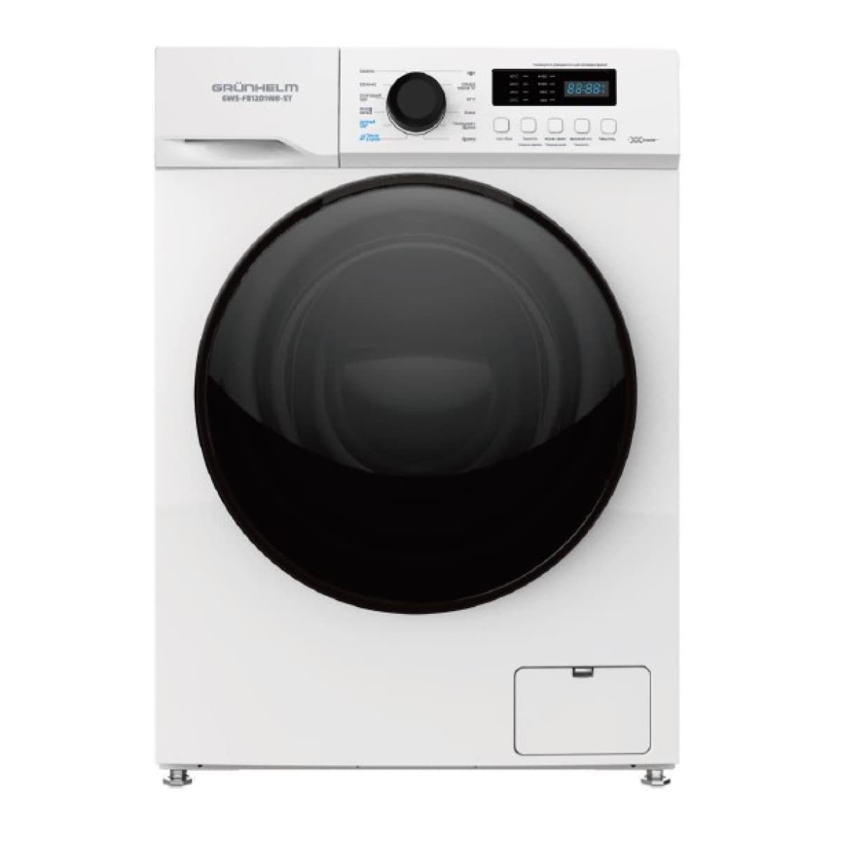 Пральна машина авт. GWS-F812D1WB-ST (чорн/біл. 8кг.1200 об.,BLDC,інверт,пара) (GRUNHELM)