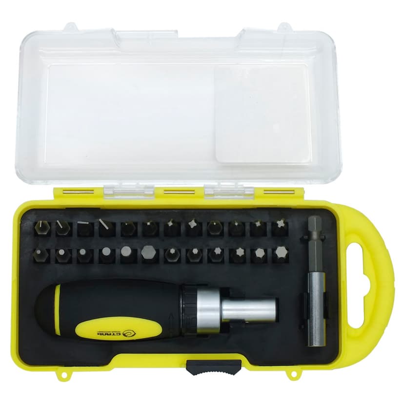 (49095) Викрутка з тріскачкою реверсивна 26 в 1 з набором біт СТАЛЬ