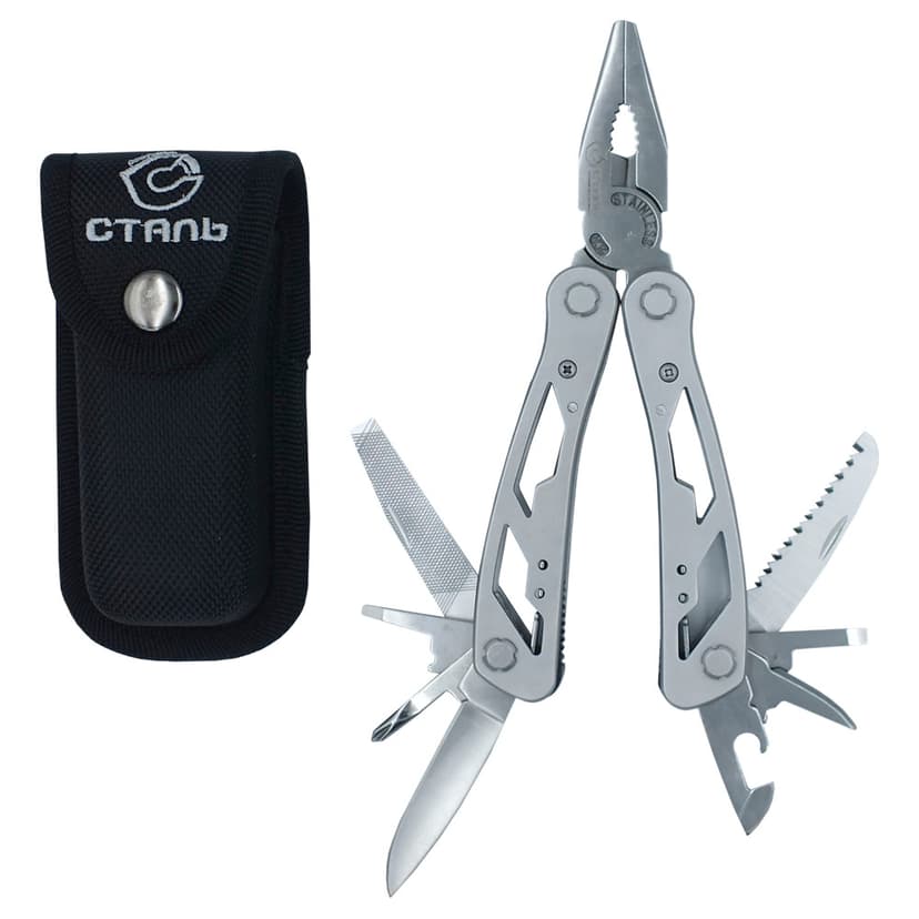(41160) Мультиінструмент 12 в 1, чехол, 165 мм СТАЛЬ