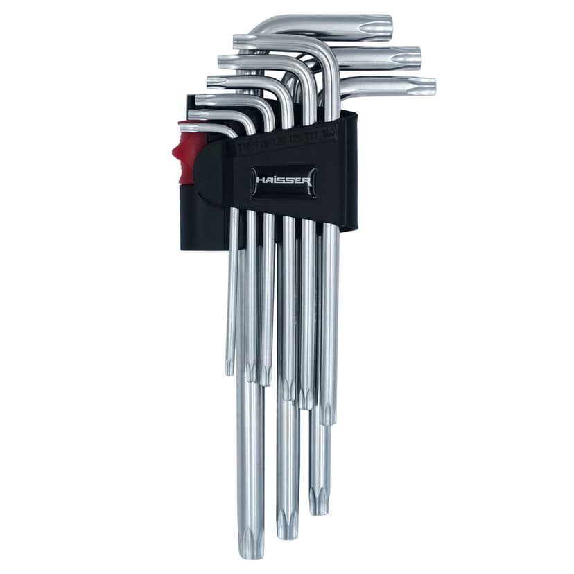 (48115) Набір Г-подібних ключів TORX подовж з отв 9 од T10-50, HAISSER