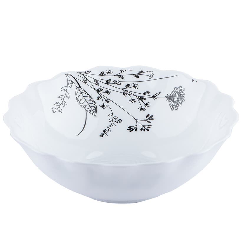 Чорно-біле суцвіття, Wave, Салатник, V-175BW, Vittora, 175 мм