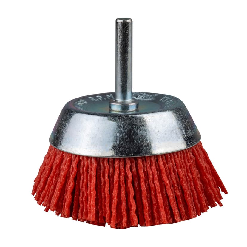 Щітка абразивна нейлонова 75мм, хвостовик 6.3мм (WERK)
