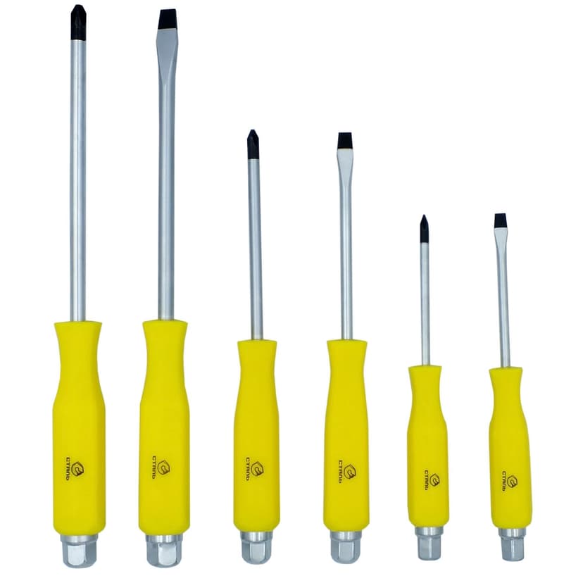 (49096) Набір викруток ударних 6 шт. пластикова ручка Сталь