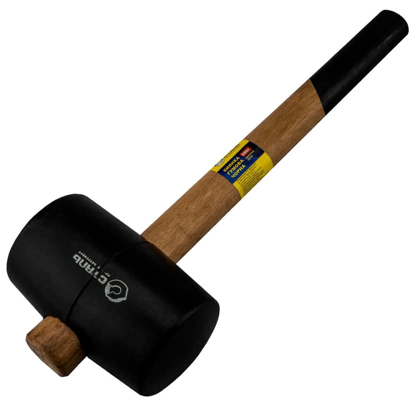 (44074) Киянка гумова чорна, дерев'яна ручка 680 г Сталь