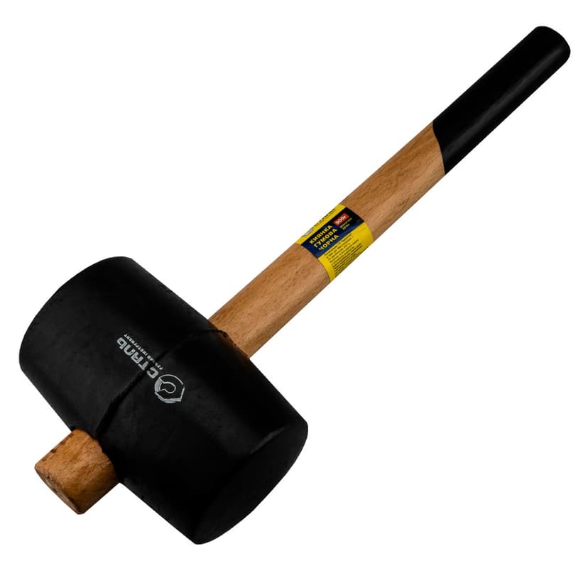 (44075) Киянка гумова чорна, дерев'яна ручка 900 г Сталь