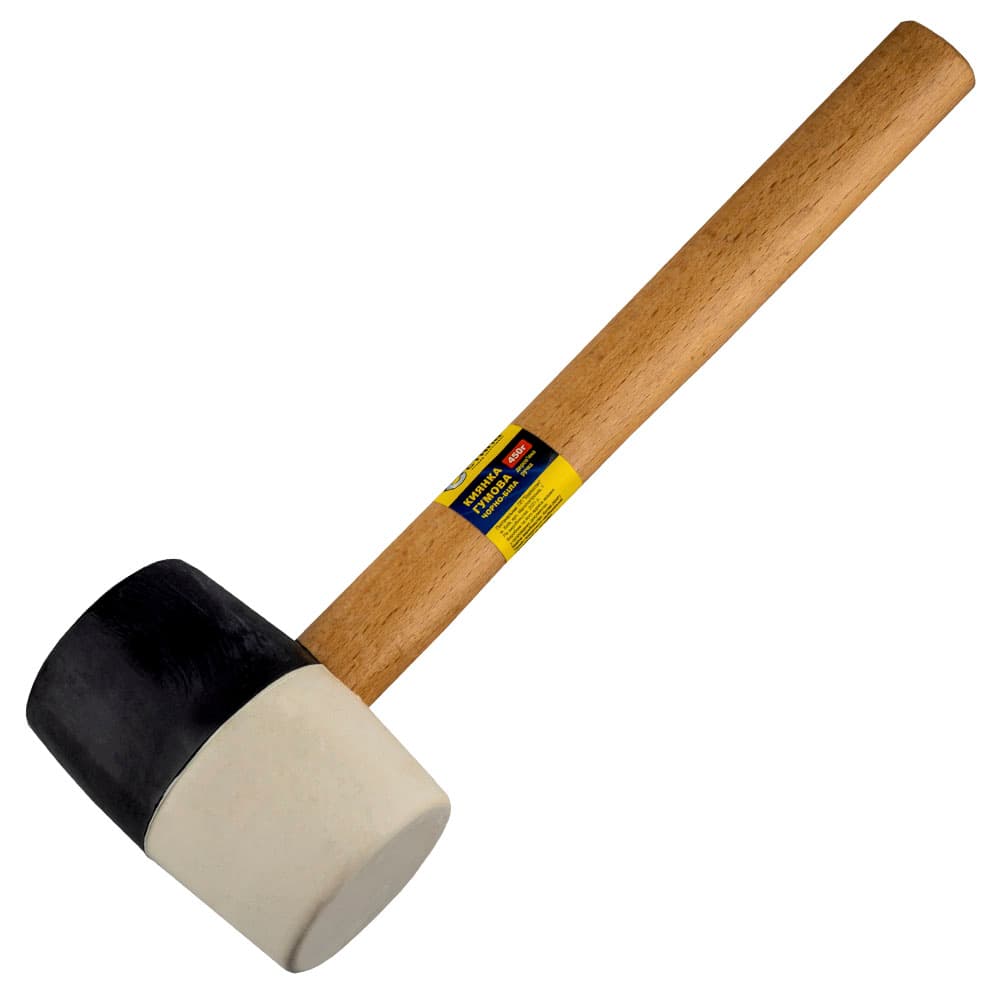 (44077) Киянка гумова чорн/біл. дер. ручка 450 г Сталь — фото 1