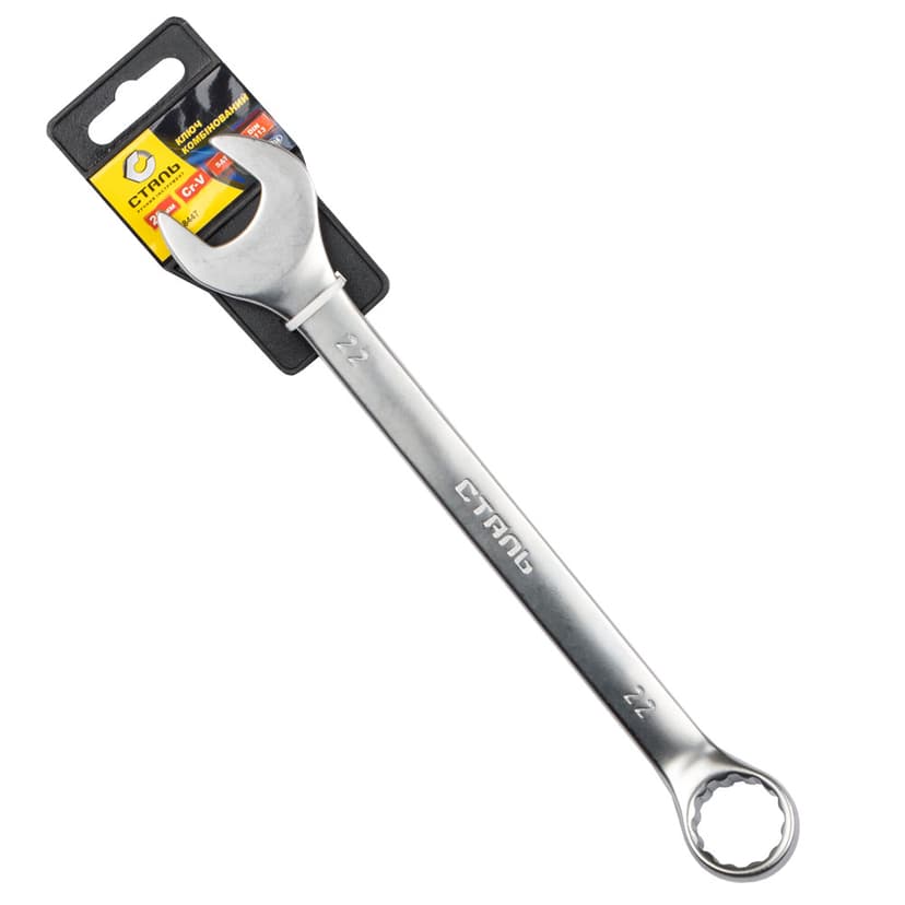 (48447) Ключ комбінований Cr-V Satin 22мм з підвіскою СТАЛЬ