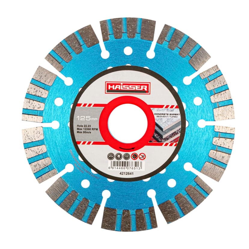 Диск алмазний Segment/Turbo CONCRETE EXPERT 125x2,4x12x22,23 (HAISSER)