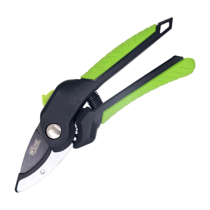 (81023) Секатор садовий 215мм з шестерним приводом і ковадлом WERK