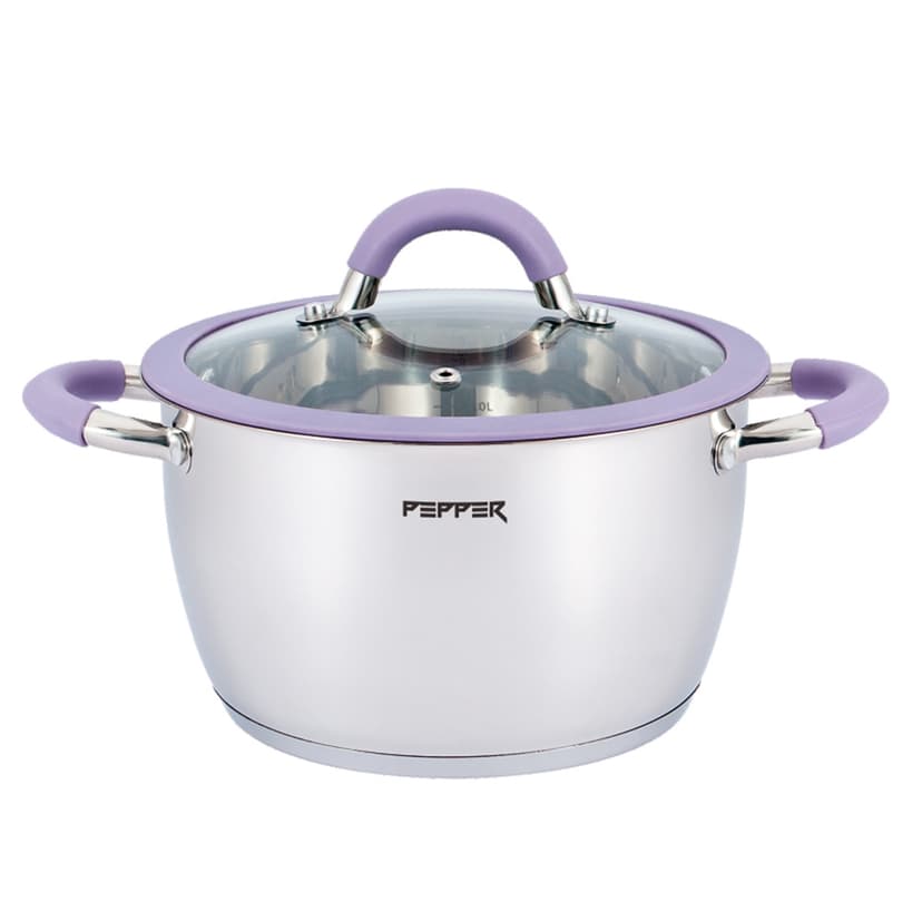 PR-1109-18 Каструля PURPLE IRIS PEPPER (силік. обідок) 18 см. 2,3 л.