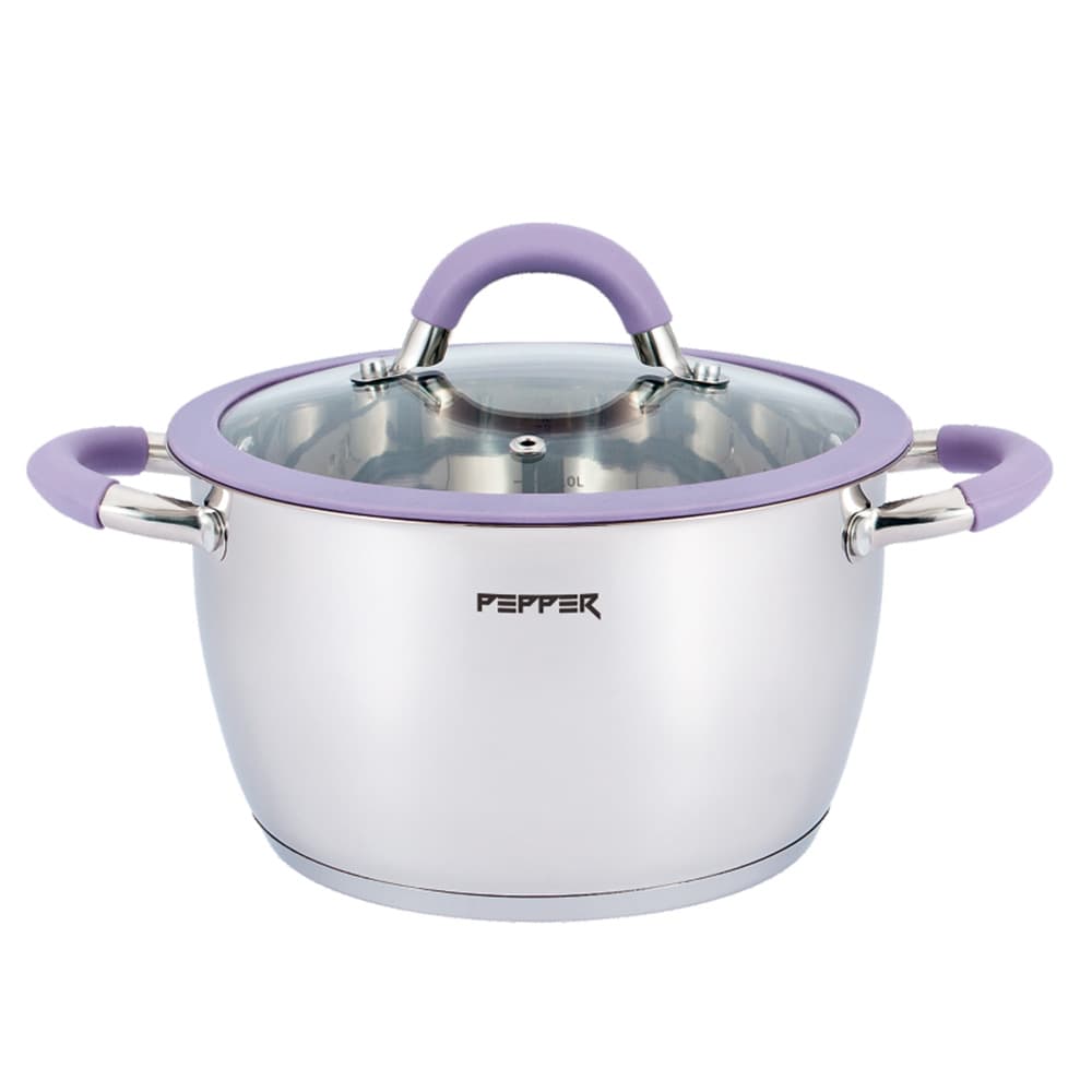 PR-1109-20 Каструля PURPLE IRIS PEPPER (силік. обідок) 20 см. 3,2 л. — фото 1