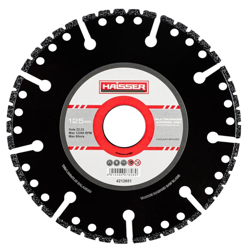 Диск алмазний MULTIPURPOSE PROFESSIONAL 125x1.2x3x22.23 (HAISSER)
