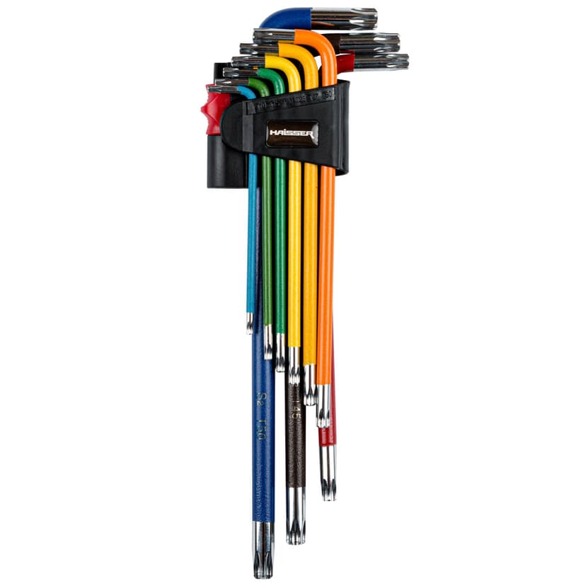 (48117) Набір Г-подібних ключів TORX екстра-дов.з отв.9 од.S2,T10-50 HAISSER