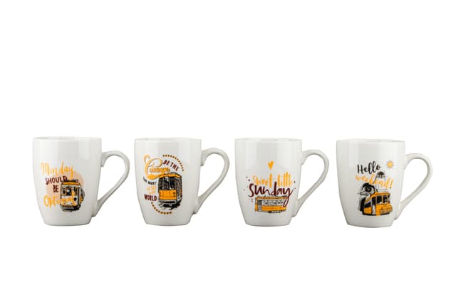 VT-C-126340 Чашка Айворі Жовтий трамвай Vittora, 340мл