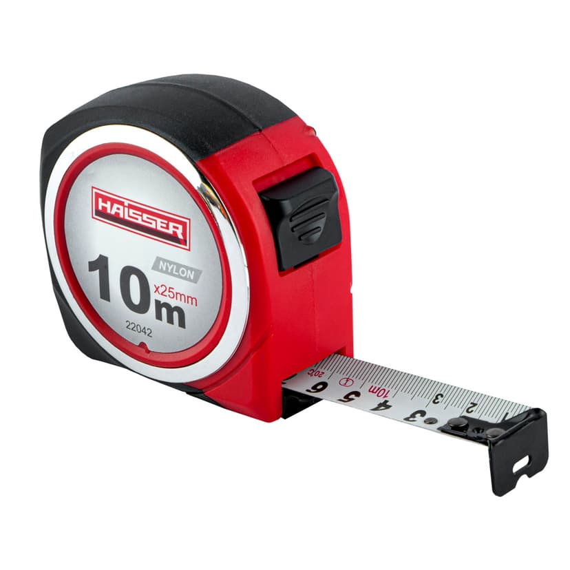(22042) 10мх25мм рулетка, нейл., прогум., автост. HAISSER