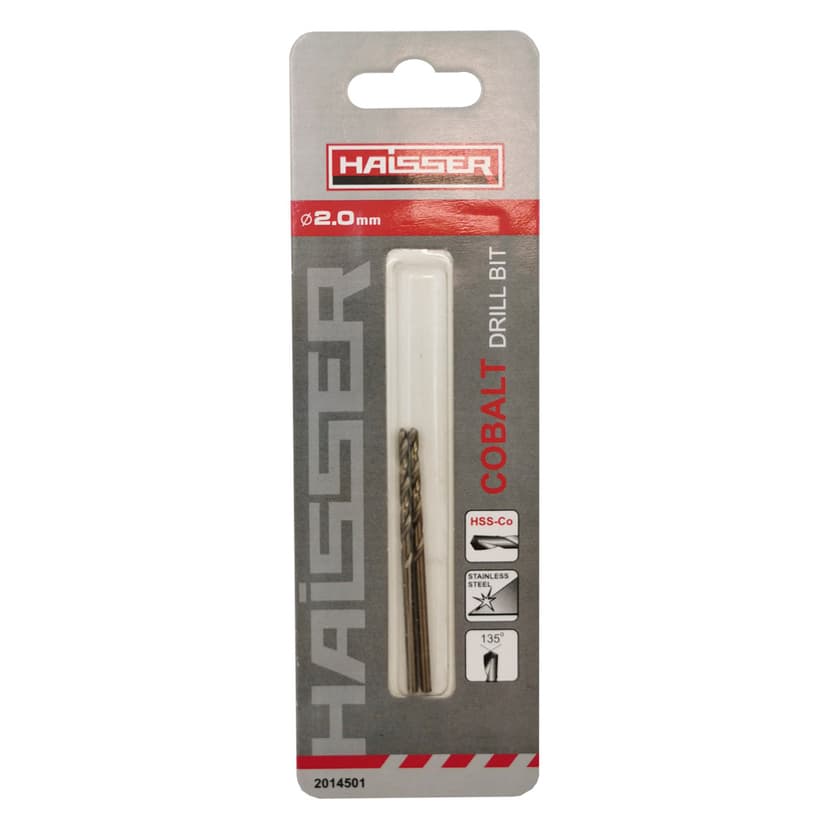 Свердло по металу HSS COBALT INDUSTRIAL - 2.0x24x49мм DIN 338 уп.2шт (HAISSER)