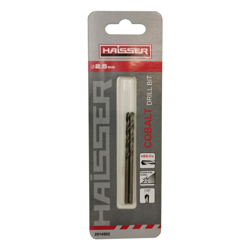 Свердло по металу HSS COBALT INDUSTRIAL - 2.5х30х57мм DIN 338 уп.2шт (HAISSER)