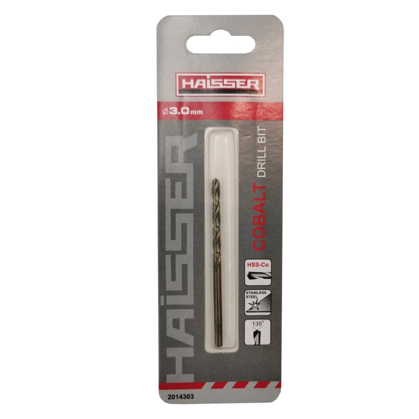 Свердло по металу HSS COBALT INDUSTRIAL - 3.0х33х61мм DIN 338 уп.1шт (HAISSER)