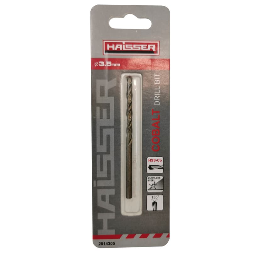 Свердло по металу HSS COBALT INDUSTRIAL - 3.5х39х70мм DIN 338 уп.1шт (HAISSER)