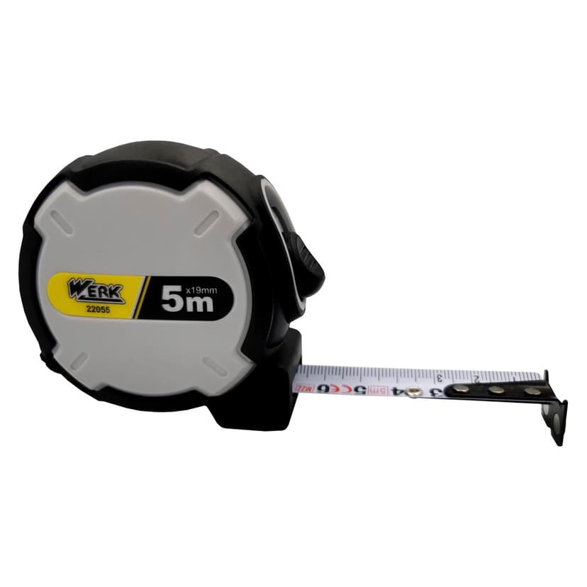 (22055) 5мх19мм рулетка прогум. корпус, магніт WERK