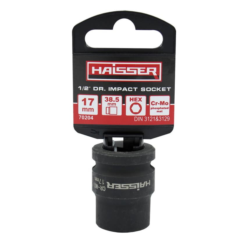 (70204) Головка ударна шестигранна 1/2" фосфат. 17ммx38.5мм HAISSER