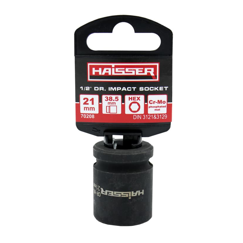 (70208) Головка ударна шестигранна 1/2" фосфат. 21ммx38.5мм HAISSER