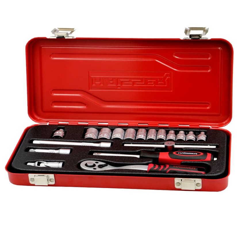 (70193) Набір головок торцевих з тріскачкою 1/4" 18 од. HAISSER