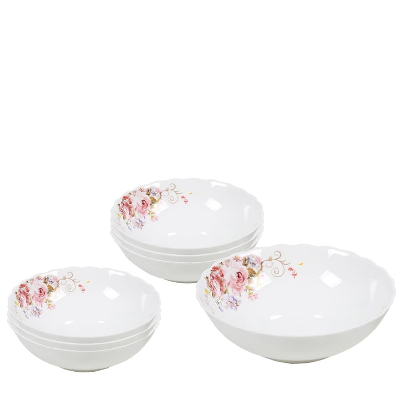 VT-420РВ Набір салатників Рожевий букет Wave, Vittora 7 пр