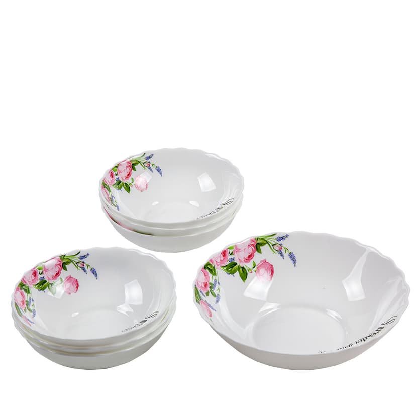 VT-420СR Набір салатників Барвисті троянди Wave, Vittora 7 пр