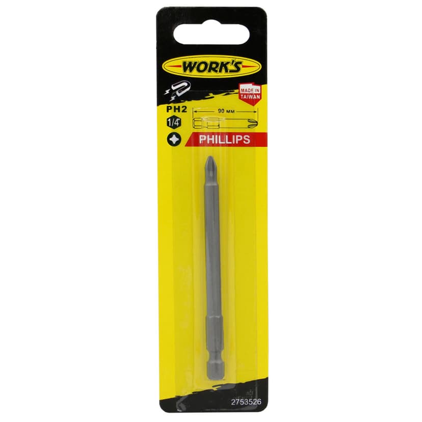 Біта - PH2x90мм, 1шт, блістер (WORK'S)