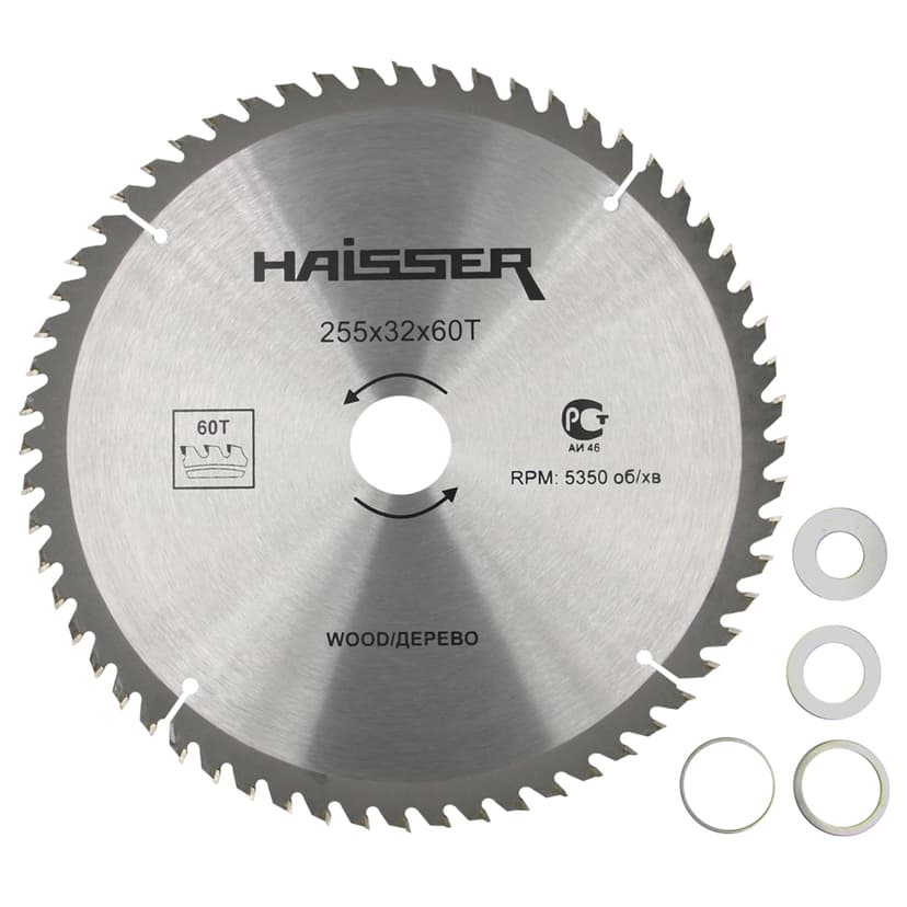 Диск пильний по дереву - 255x32 60 зуб. (HAISSER)