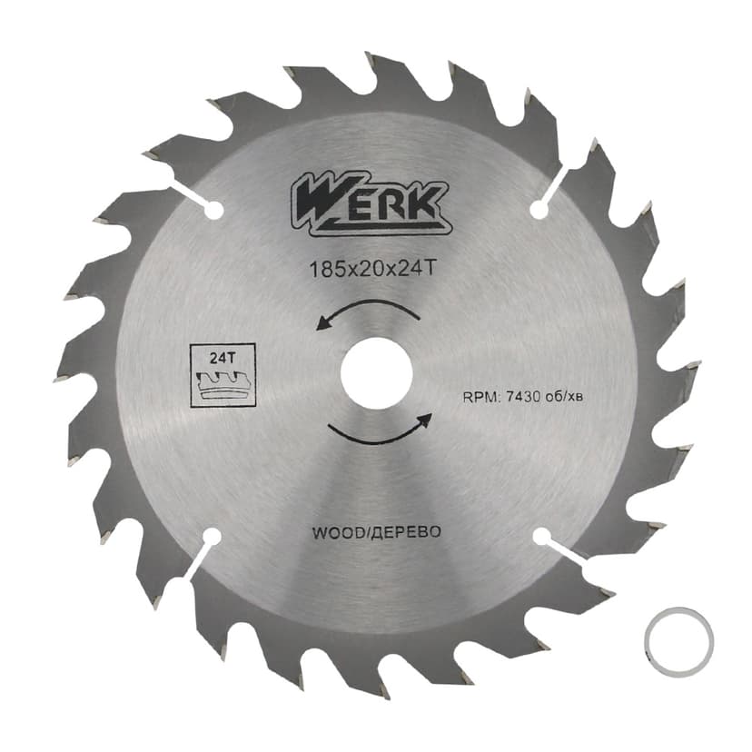 Диск пильний по дереву - 185x20 24 зуб. (WERK)