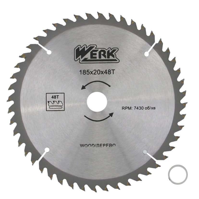 Диск пильний по дереву - 185х20 48 зуб. (WERK)
