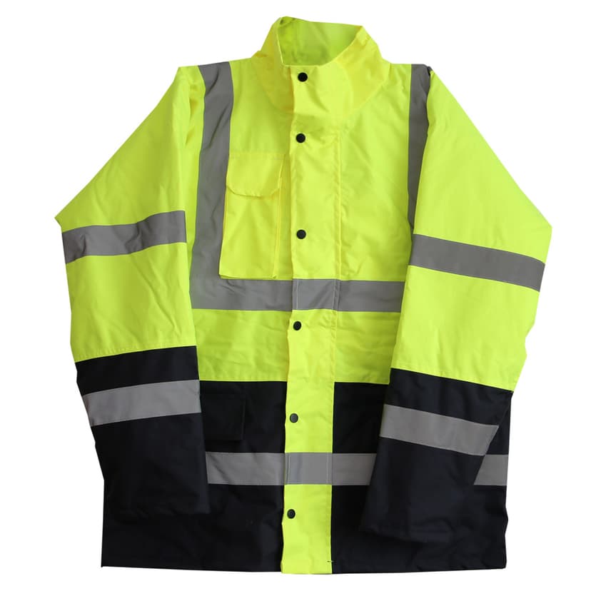 (50055) Куртка сигнальна (Oxford 300D) (68х83 см, рукав 66 см) XL з капюшоном, жовта WERK