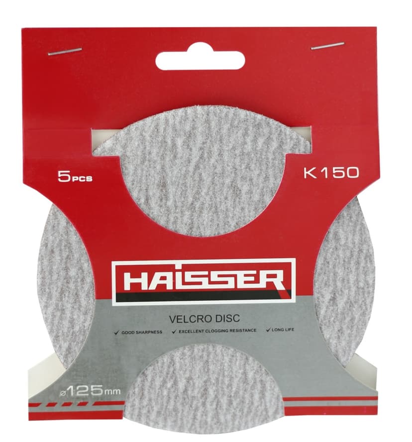 Круг шліфувальний самоклеючий - 125мм, k 150, н-р 5шт (HAISSER)