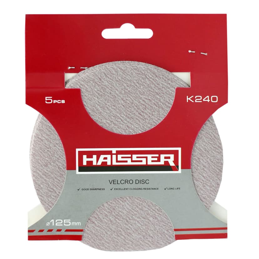 Круг шліфувальний самоклеючий - 125мм, k 240, н-р 5шт (HAISSER)