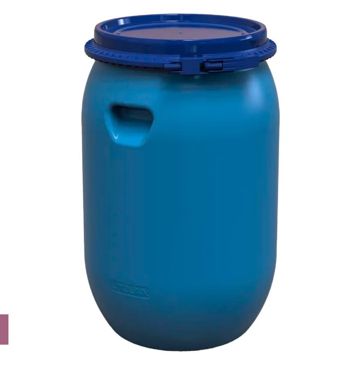 Бочка харчова 35 л (37 см) /3-х шар./ з пласт хомутом + засувка, синя (ЛІТОЛАН)