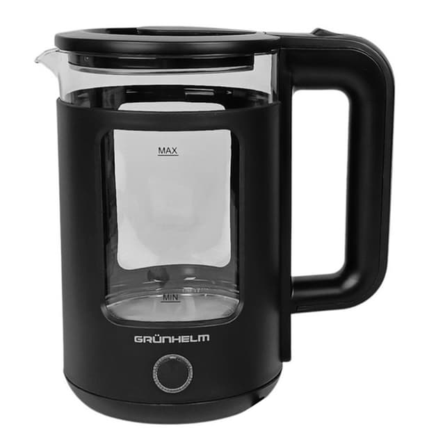 Електрочайник Скло - EKS-18100SB, 1,8л, 1500Вт, чорний, диск (GRUNHELM)