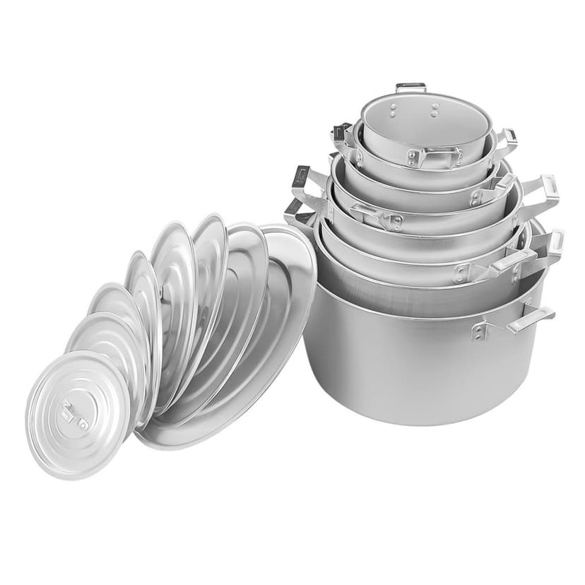 GT-1600-08 Набір алюмінієвих каструль 8шт (2,5л/3,5л/4,5л/6л/8л/10л/15л/20л)