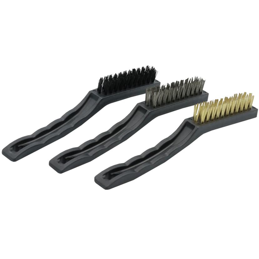 Набір щіток ручних 3шт. (нейлонова, проволочна, мідна) - 180мм (WERK)
