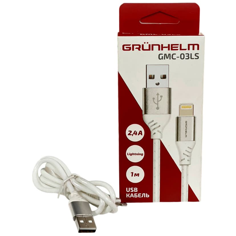 Кабель Lightning USB, 1м - GMC-03LS (GRUNHELM)