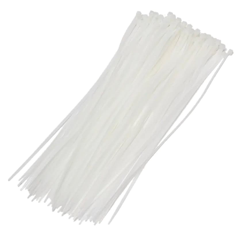 Хомут нейлоновий - 4х370 білий, уп.100шт. (HAISSER)