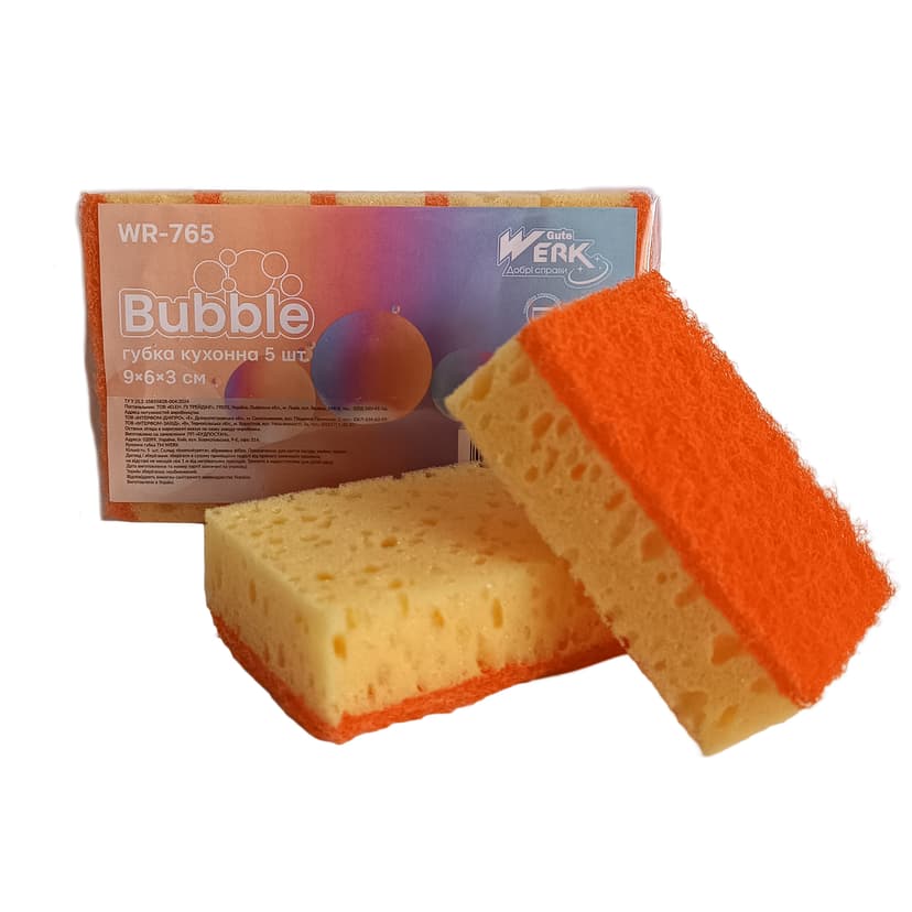 Губка кухонна Bubble 5 шт (WERK), 9x6x3 см