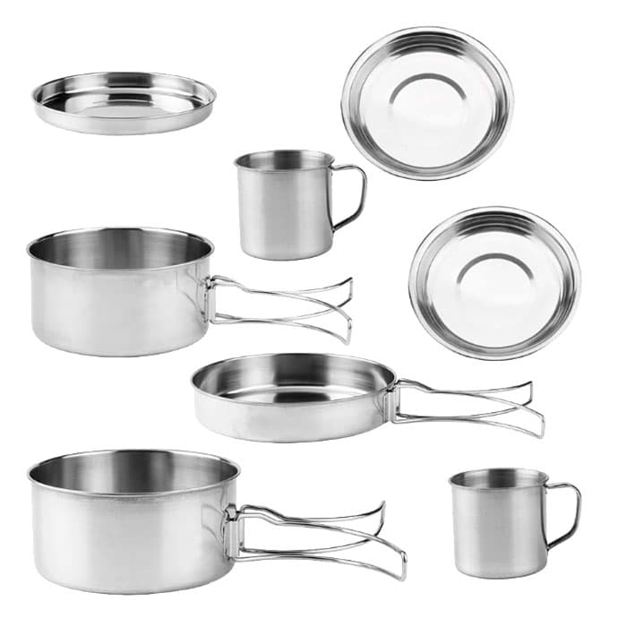 GT-7122 Набір посуду для активного дозвілля GUSTO (8 пр) нерж.сталь