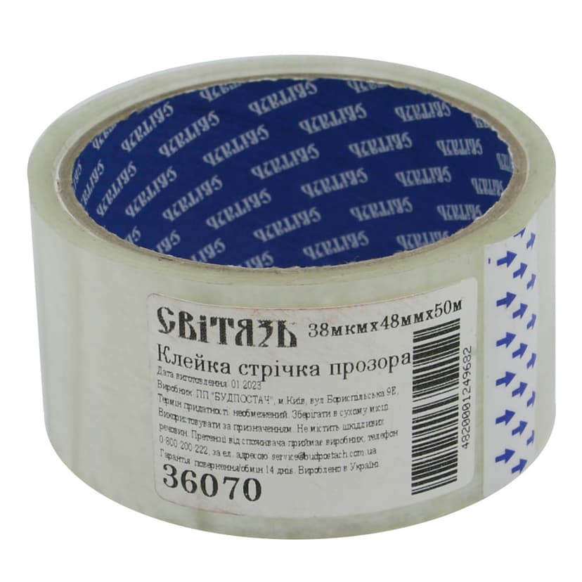 (36070) Клейка стрічка прозора 38мкмх48ммх50м (СВІТЯЗЬ)