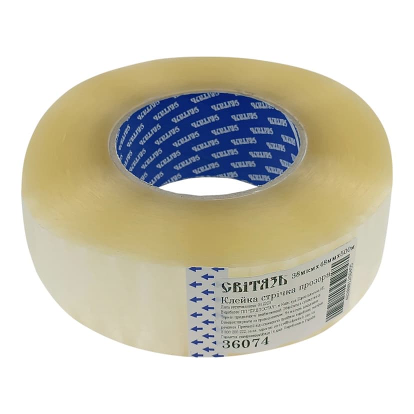 (36074) Клейка стрічка прозора 38мкмх48ммх500м (СВІТЯЗЬ)