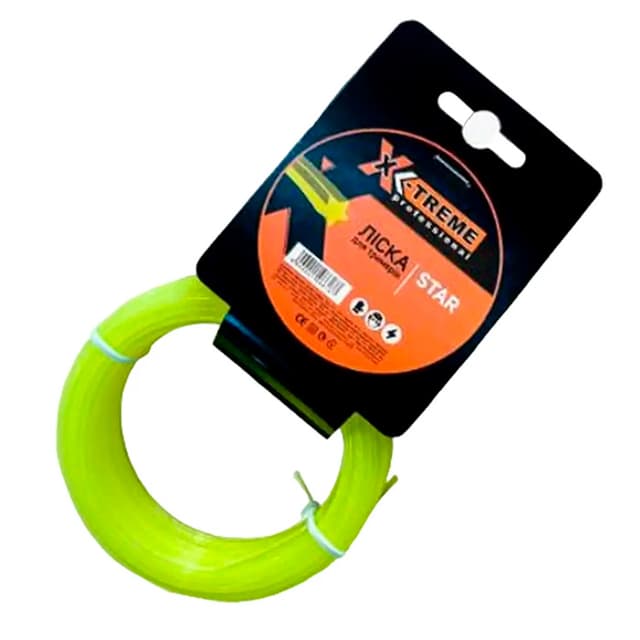 Ліска до мотокоси  X-TREME 1,3мм x15м Star(зірка)