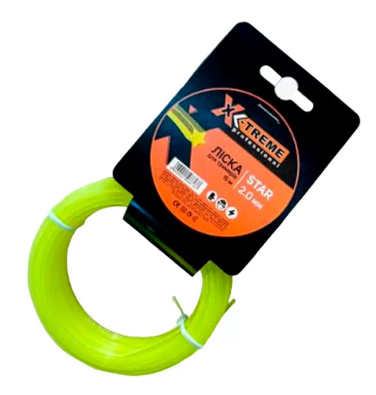 Ліска до мотокоси  X-TREME 2,0мм x15м Star(зірка)