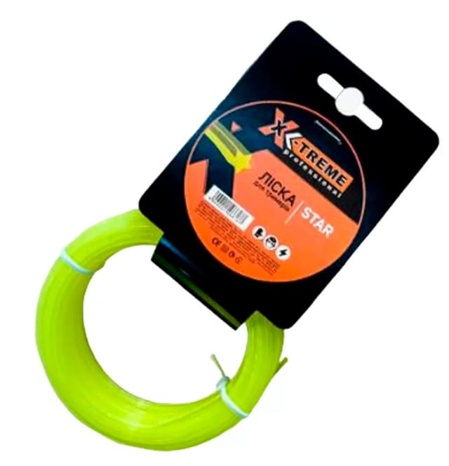 Ліска до мотокоси  X-TREME 2,4мм x15м Star(зірка)
